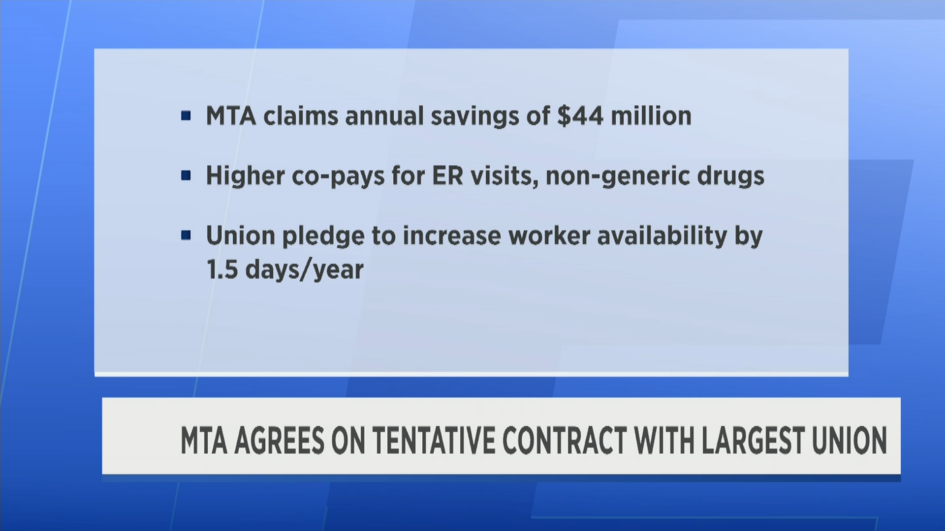 MTA Agrees with Transit Workers Union on Tentative Contract